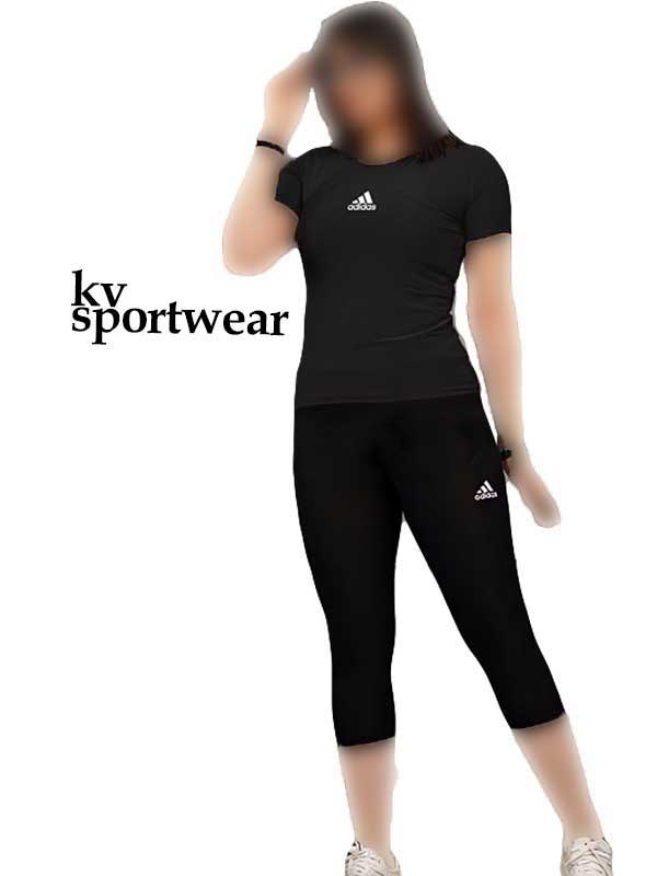 ست تیشرت شلوارک ورزشی زنانه adidas کد 001