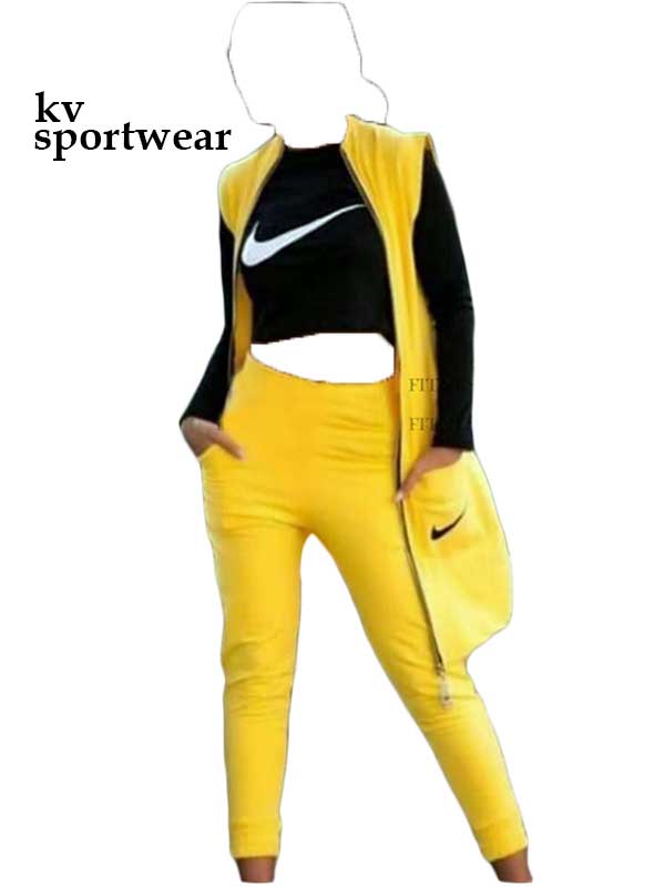 ست مانتو شلوار کراپ آستین بلند ورزشی زنانه Nike