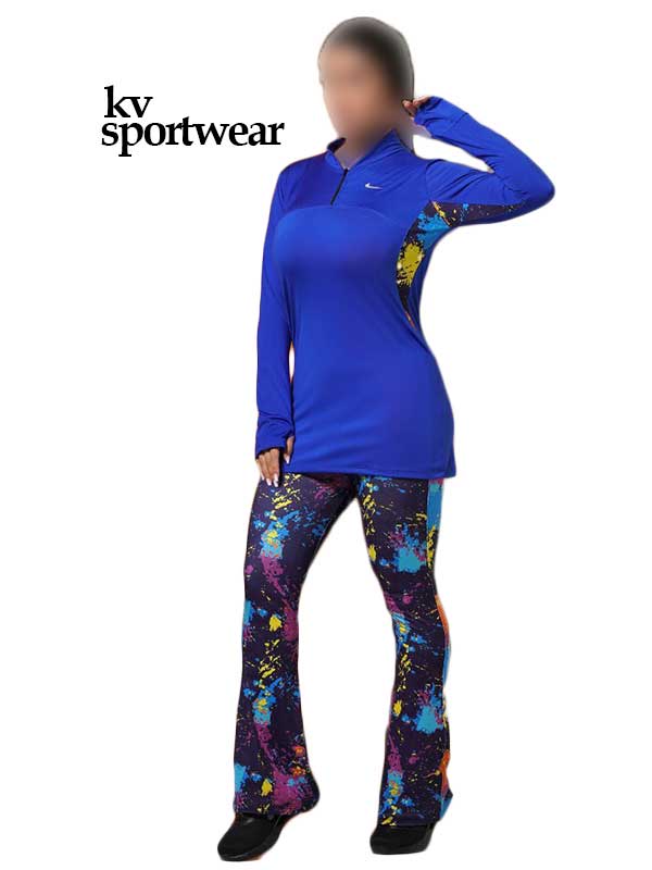 ست تیشرت شلوار فینگردار دمپا بوت کات ورزشی زنانه Nike کد 01