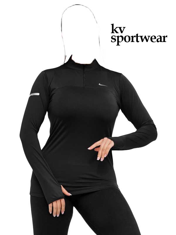 تیشرت نیم زیپ فینگردار ورزشی زنانه Nike