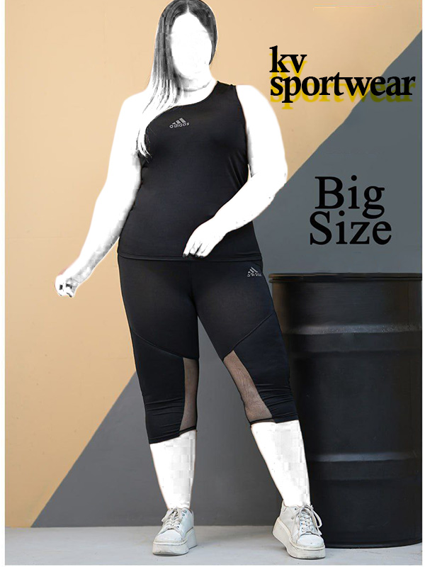 تاپ شلوارک ورزشی سایز بزرگ زنانه adidas کد 005