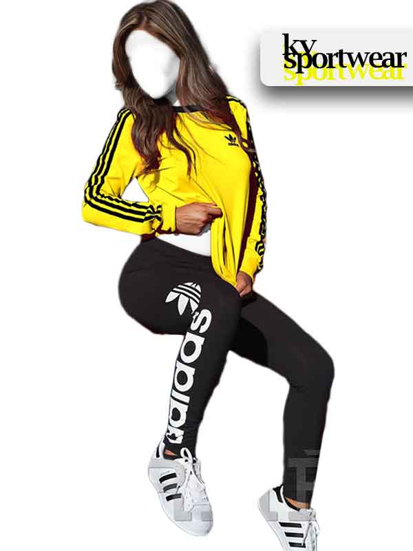 تیشرت شلوار ورزشی زنانه adidas سه خط کد 002