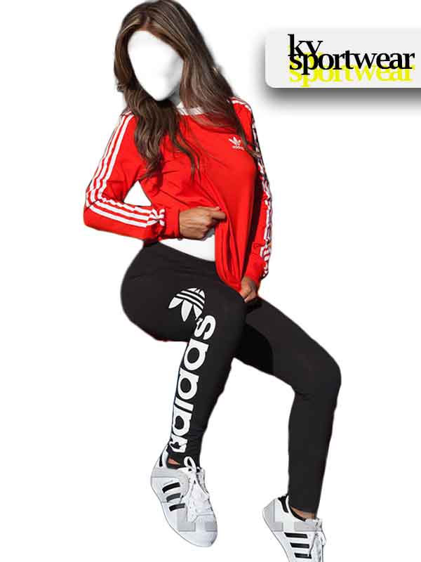 تیشرت شلوار ورزشی زنانه adidas سه خط کد 002