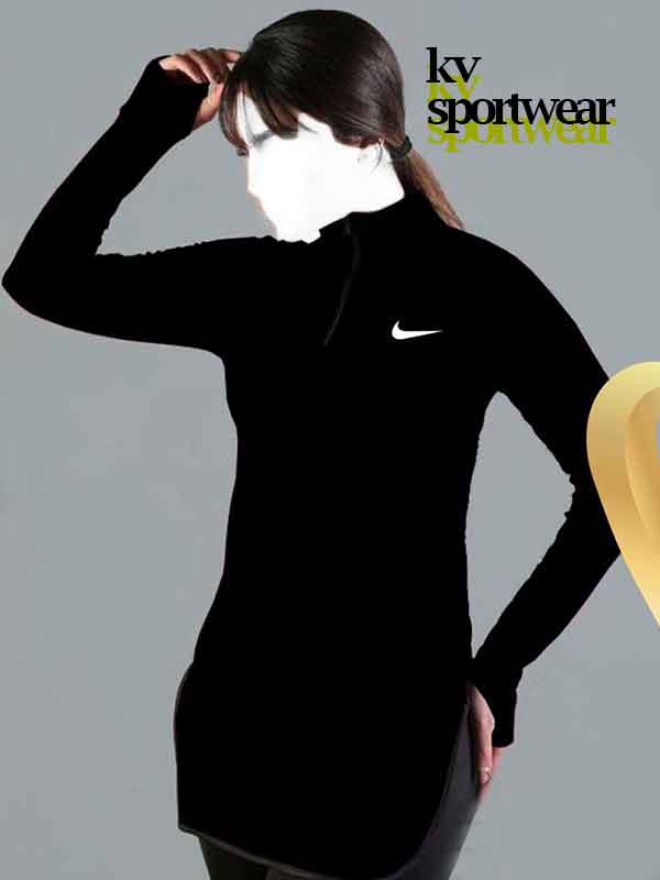 تونیک نیم زیپ فینگردار ورزشی زنانه Nike کد 003