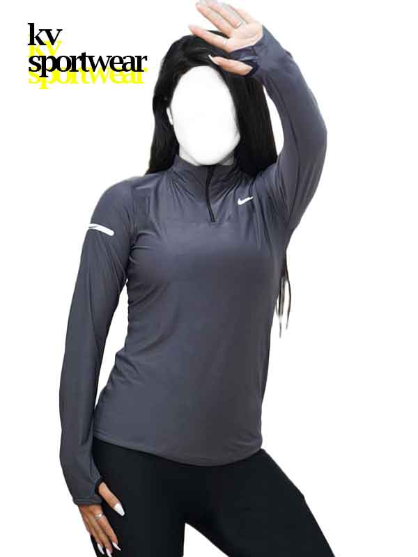 تیشرت نیم زیپ فینگردار ورزشی زنانه NIKE کد 015