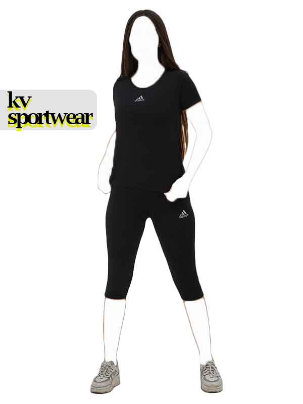 ست تیشرت شلوارک بلند ورزشی زنانه adidas کد 001