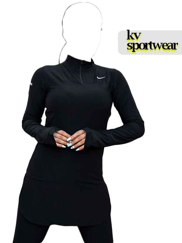 تونیک نیم زیپ فینگردار ورزشی زنانه Nike کد 006