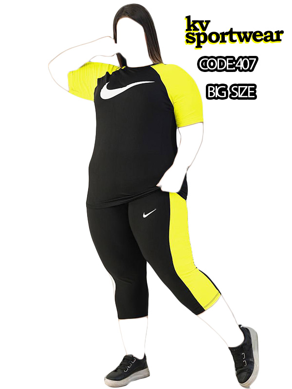 ست تیشرت شلوارک سایز بزرگ ورزشی زنانه NIKE کد 002