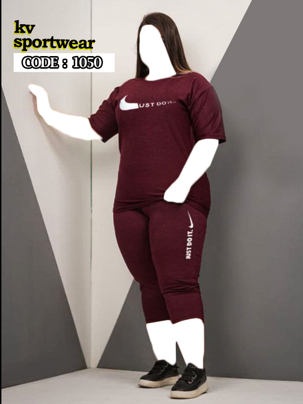 ست تیشرت شلوارک سایز بزرگ ورزشی زنانه NIKE کد 001