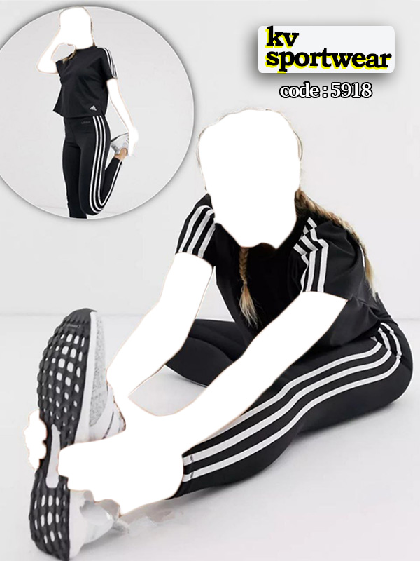 ست کراپ شلوار ورزشی زنانه adidas کد 001