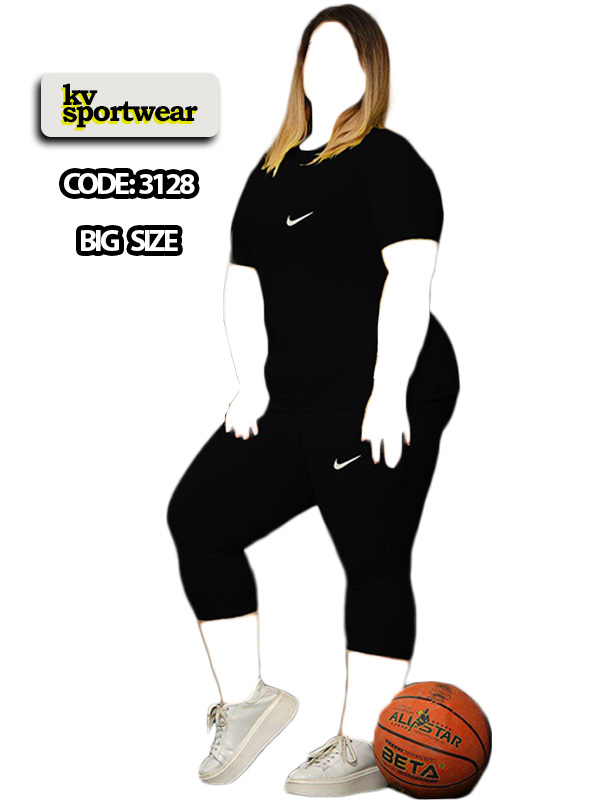 ست تیشرت شلوارک سایز بزرگ ورزشی زنانه NIKE کد 004