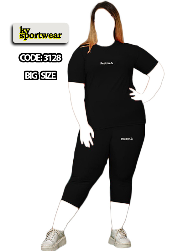 ست تیشرت شلوارک سایز بزرگ ورزشی زنانه Reebok کد 001