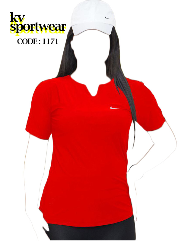 تیشرت یقه دلبری ورزشی زنانه NIKE کد 002
