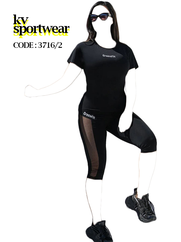 ست تیشرت شلوارک ورزشی زنانه Crossfit کد 001