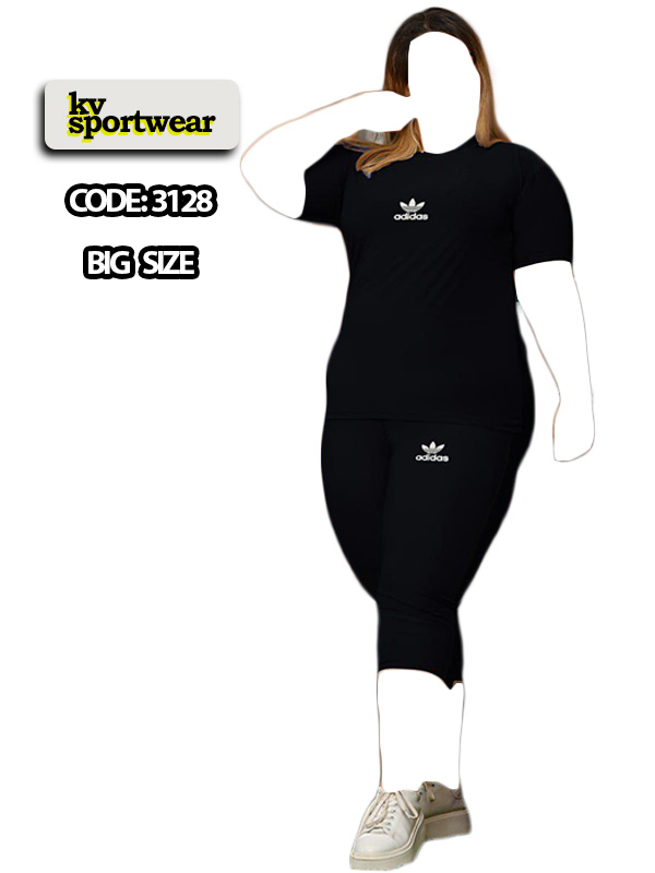 ست تیشرت شلوارک سایز بزرگ ورزشی زنانه adidas کد 001