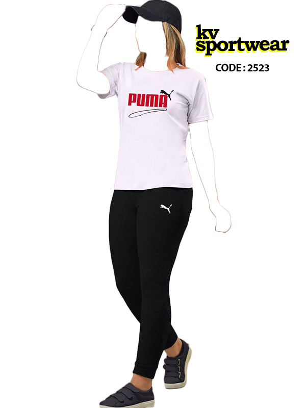 ست تیشرت شلوار نخ پنبه ورزشی زنانه PUMA کد 001