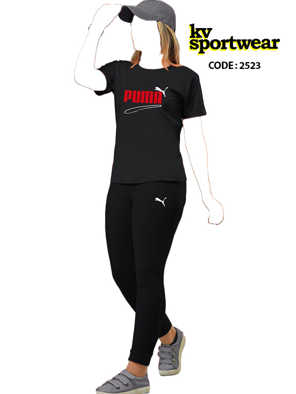 ست تیشرت شلوار نخ پنبه ورزشی زنانه PUMA کد 002