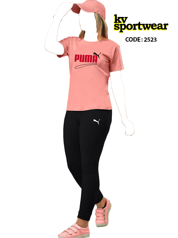 ست تیشرت شلوار نخ پنبه ورزشی زنانه PUMA کد 002