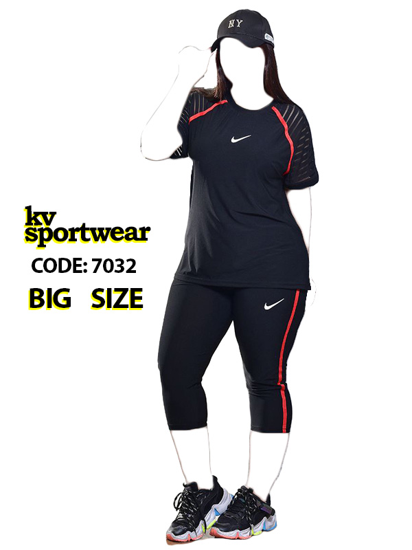 ست تیشرت شلوارک سایز بزرگ ورزشی زنانه Nike کد 005