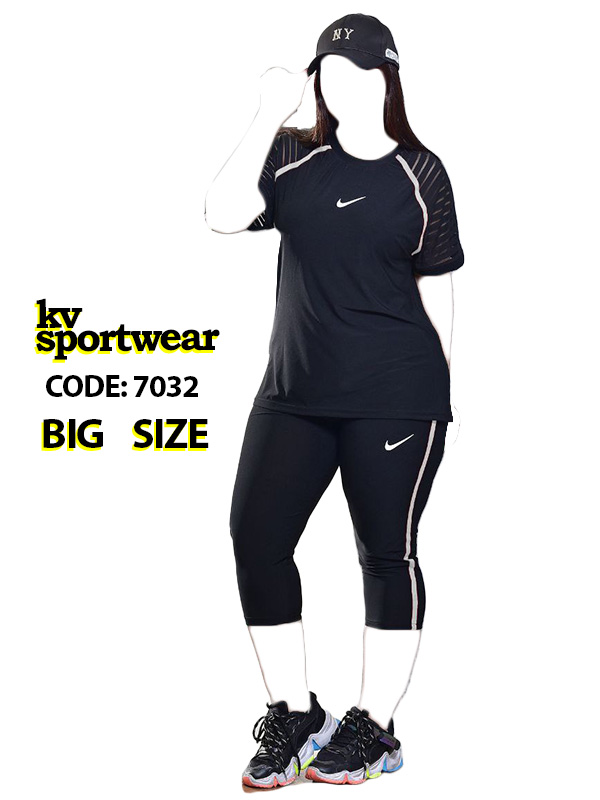 ست تیشرت شلوارک سایز بزرگ ورزشی زنانه Nike کد 005