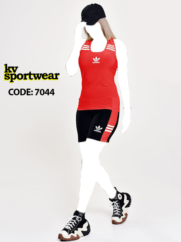 ست تاپ شورتک ورزشی زنانه adidas کد 001