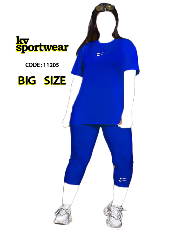 ست تیشرت شلوار برمودا سایز بزرگ ورزشی زنانه NIKE کد 002