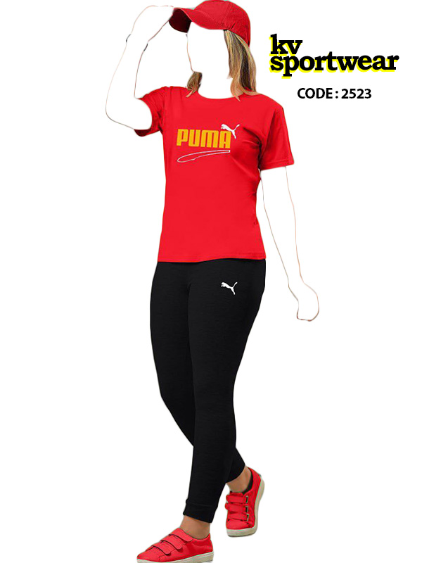 ست تیشرت شلوار نخ پنبه ورزشی زنانه PUMA کد 001