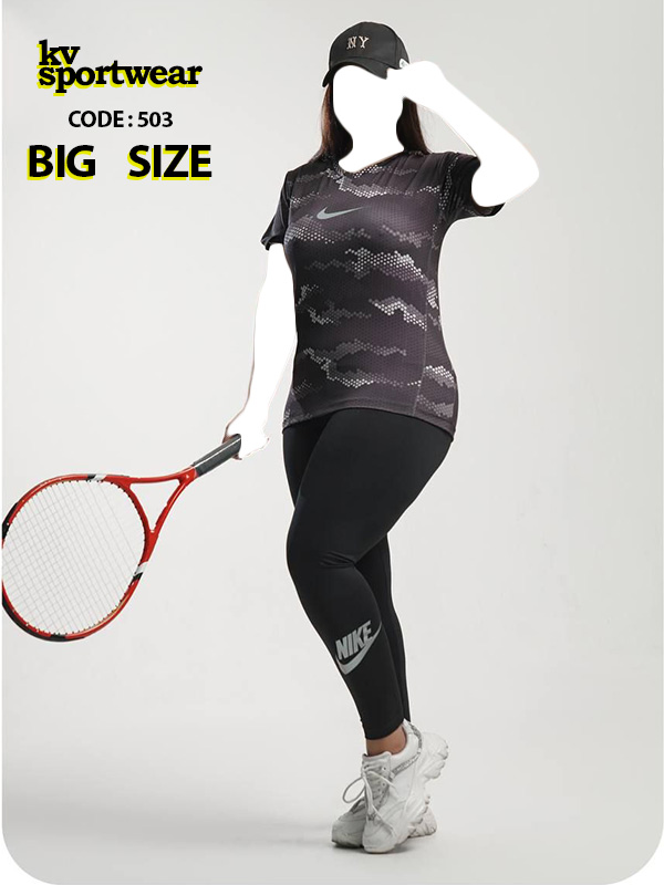 ست تیشرت شلوار سایز بزرگ ورزشی زنانه NIKE کد 008