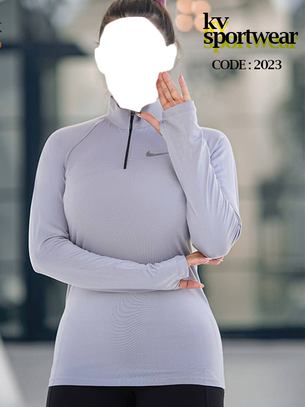 تیشرت نیم زیپ فینگردار ورزشی زنانه Nike کد 001