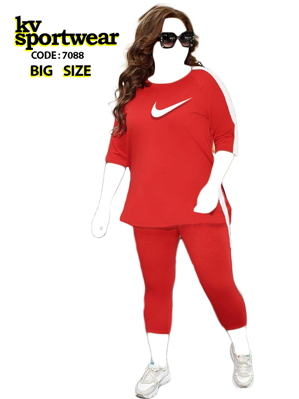 ست تیشرت شلوارک سایز بزرگ ورزشی زنانه Nike کد 006