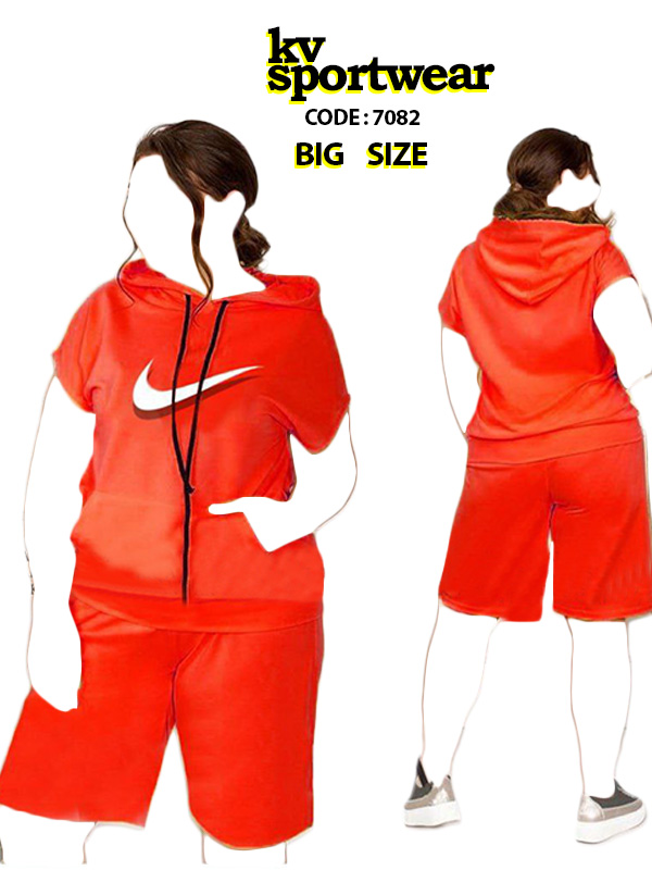ست تیشرت شلوارک سایز بزرگ ورزشی زنانه Nike کد 009