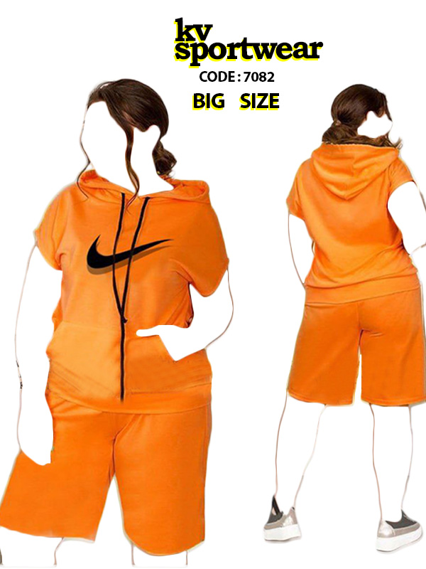 ست تیشرت شلوارک سایز بزرگ ورزشی زنانه Nike کد 008