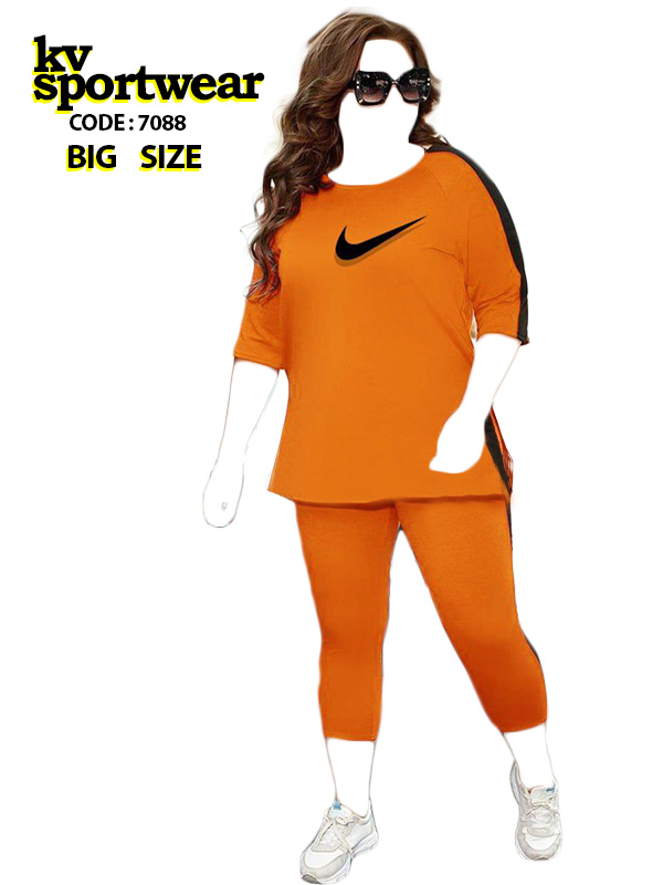 ست تیشرت شلوارک سایز بزرگ ورزشی زنانه Nike کد 006