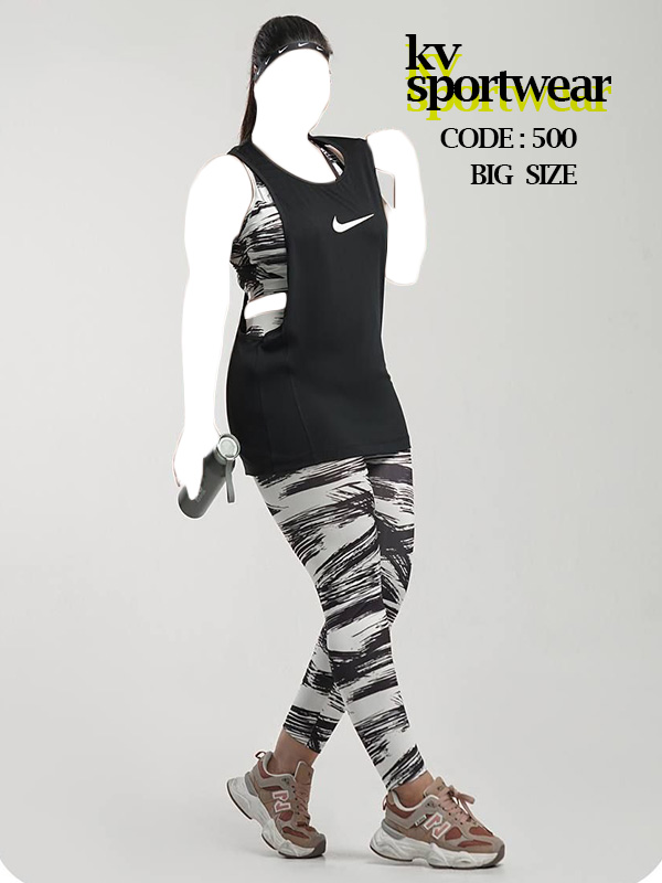 ست نیم تنه لگ و کاور بیگ سایز باشگاهی زنانه Nike کد 002