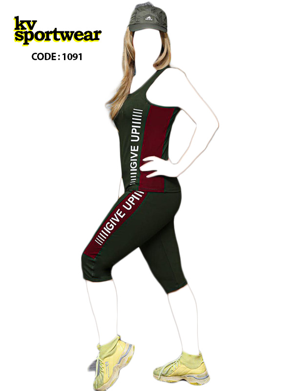 ست تاپ شلوارک نخی ورزشی زنانه کد 002