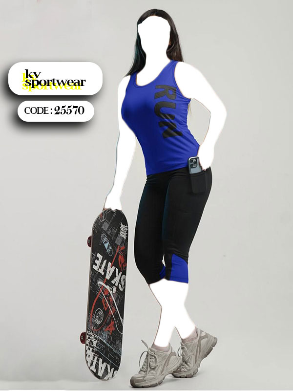 ست تاپ شلوارک ورزشی زنانه RUN کد 002