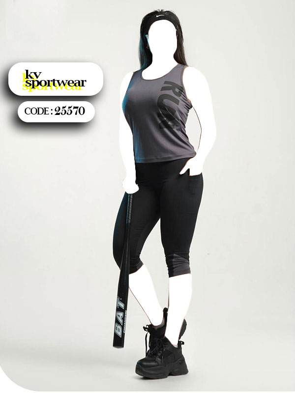 ست تاپ شلوارک ورزشی زنانه RUN کد 001