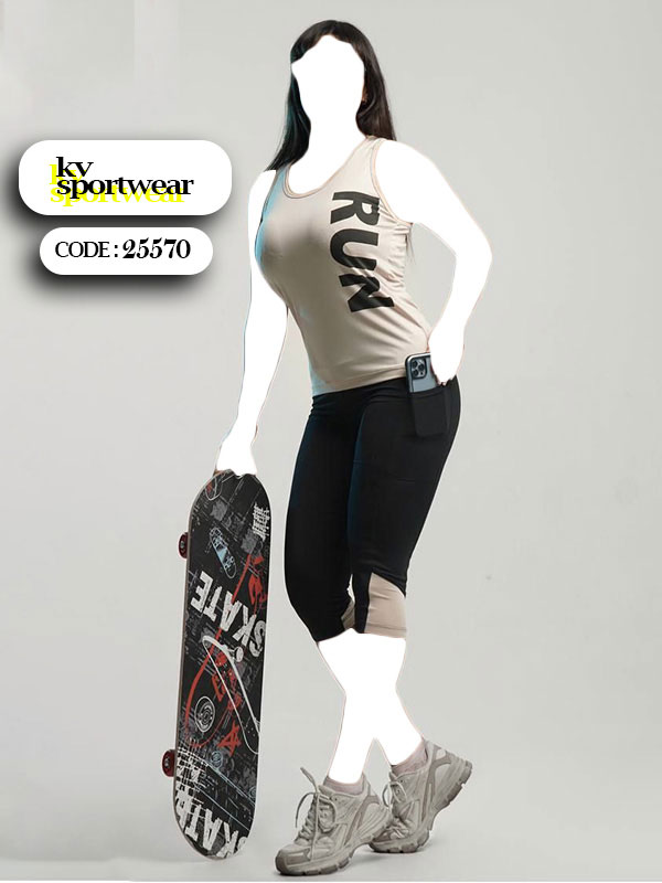 ست تاپ شلوارک ورزشی زنانه RUN کد 002